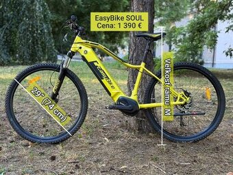 Krásny Easybike Soul - 10 km, metalická limetka, TOP stav