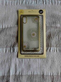 Obal zadný zlatý s kamienkami na Iphone X/XS