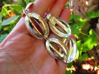 Hrubý starý strieborný náramok, Ag 900 - 1