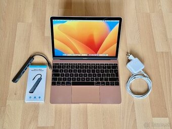 MacBook 12" i5-1.3GHz,2j/8GB/512GB, Ružový, TOP STAV