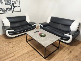 Kožená sedacia súprava, gauč