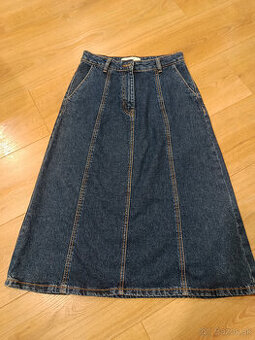 Rifľová sukňa MIDI, zn. RESERVED, veľ. 36