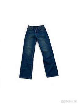 👖Vintage tmavomodré rifle s efektom oprania