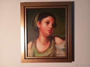 Olejomalba na plátně - zdobený rám 310x260mm - 02