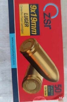 Strelivo CIP kal. 9x19 Luger - BA, SC, TN, NR, ZC, ZV, BB