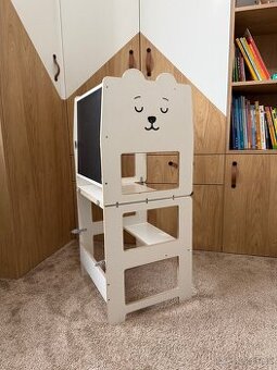 Multifunkčná učiaca veža– medveď, biela farba
