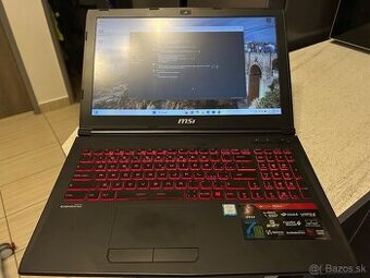 Herný MSI GL62m s Fhd lcd,7300HQ,16gb ram,GTX 1050,SSD+HDD