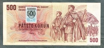 Staré bankovky 500 kčs 1973 SLOVENSKÝ KOLEK