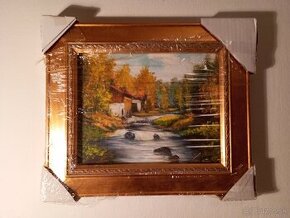 Olejomalba na plátně - zdobený rám 310x260mm - 31 -