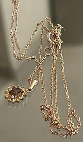 Zlatý diamantový náhrdelník ružové zlato - 1