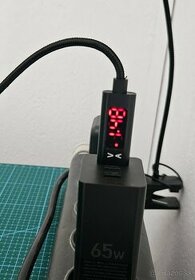 USB C/Micro napájací kábel s ukazovateľom napátia a prúdu 1m