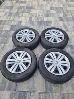 Plechove disky 5x112 r16 ET48 x 6,5J + puklice vw