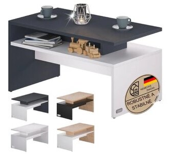 Konferenčný stolík 92x50x47cm biely antracit