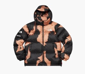 Supreme The North Face Bleached Denim Print Nuptse Jacket