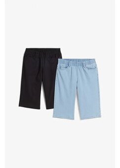 SET Čierne a modré strečové bermudy Bonprix