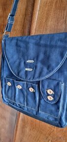 Modrá textilná kabelka - 1