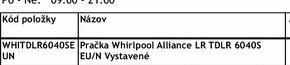 Predám práčku Whirlpool Alliance LR TDLR 6040S