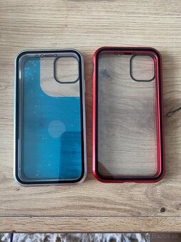 Magnetické kryty pre iPhone 11 (červený a strieborný)