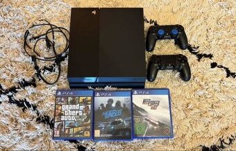 Playstation 4 500GB+2ovládače+3hry