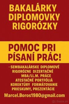 Expresné vypracovanie bakalárok, diplomoviek, rigoróznych