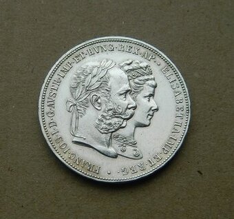 Predám 2 zlatník/florin 1879 str.svadba František Jozef I.