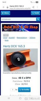 Reprodujtory do auta Hertz DCX 165.3 , nové, nevydarené