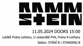 Lístok - Rammstein PRAHA 11.5