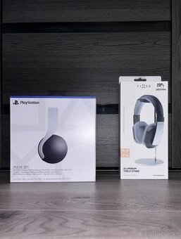Playstation Pulse 3D wireless headset + stojan