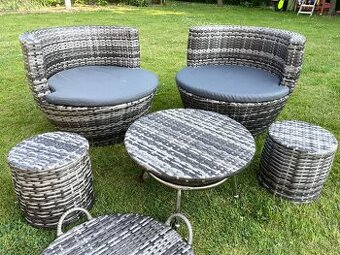 Záhradné, balkónové ratanové sedenie