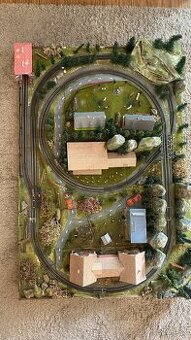Model krajiny - Model železnice s rušňom a súpravou vozňov