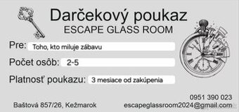 Darčekový poukaz Escape Glass Room