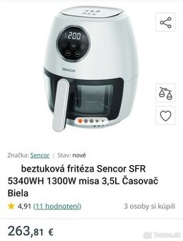 Sencor teplovzdušná fritéza