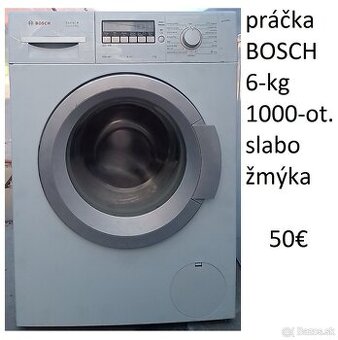 predám pračku Bosch- slabo žmýka