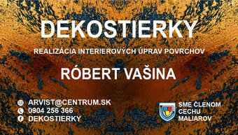 Dekoratívne omietky - stierky - dekoratívne maliarske prace