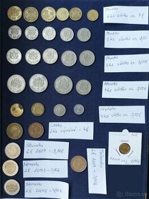 Zbierka mincí - Maroko,Taliansko, České mince, dvojeurovky