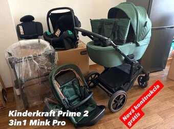 Kočík Kinderkraft prime 2 3v1 dark green