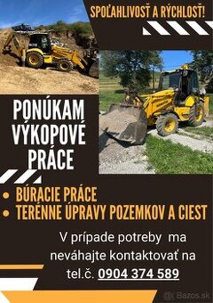 Zemné a výkopové práce- traktorbager