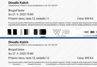 Lístky na muzikál Biograf láska