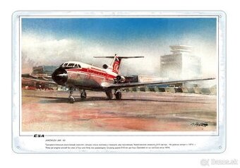plechová cedule - Jakovlev Jak-40 (Československé aerolinie)