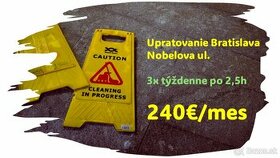 Upratovanie Bratislava Nobelova 3x týždenne