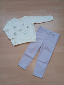 Detské riflové nohavice značky F&F v 92 + biela mikina 92