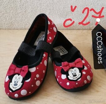 Prezuvky, papuce, červené Minni, CCC shoes, c. 27