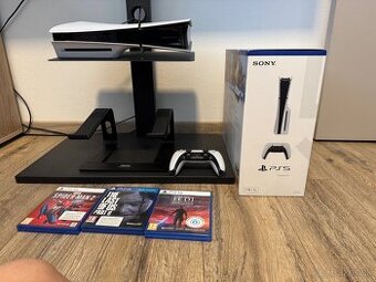 Predám PS 5 slim 1TB s mechanikou + 3 hry