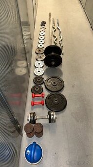 Činky, závažia, tyč na posilňovanie pre domáci gym