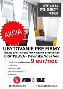 Ubytovanie pre stavebné firmy - Bratislava