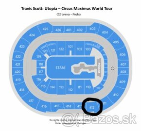 4x - Travis Scott - Praha 02 Arena - Sedenie