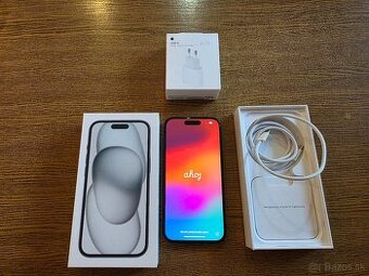 iPhone 15 128GB Black – nový, nepoužívaný, záruka 10/2024 +