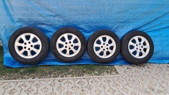 Predám 4x hliníkové disky + letné pneumatiky 195/65 R15