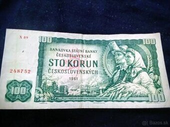 Retro socialistická zelená stovka 100kcs