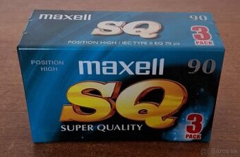 Audiokazety MAXELL SQ 90 (Type II-Chrome)  / Nové-Zabalené